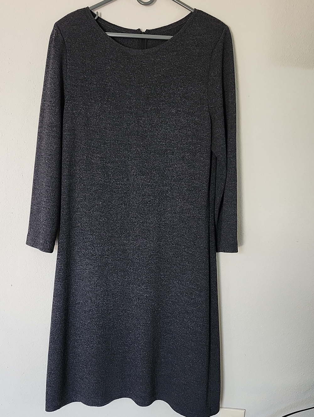 St. John Charcoal Knit 3/4 Sleeve Dress
